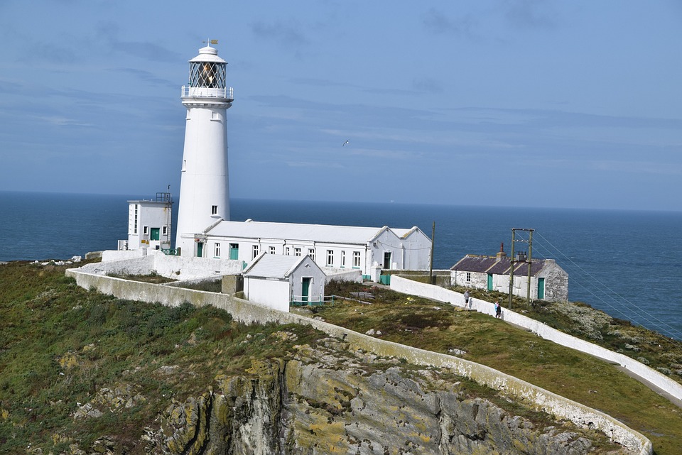 rock, sea, lighthouse
